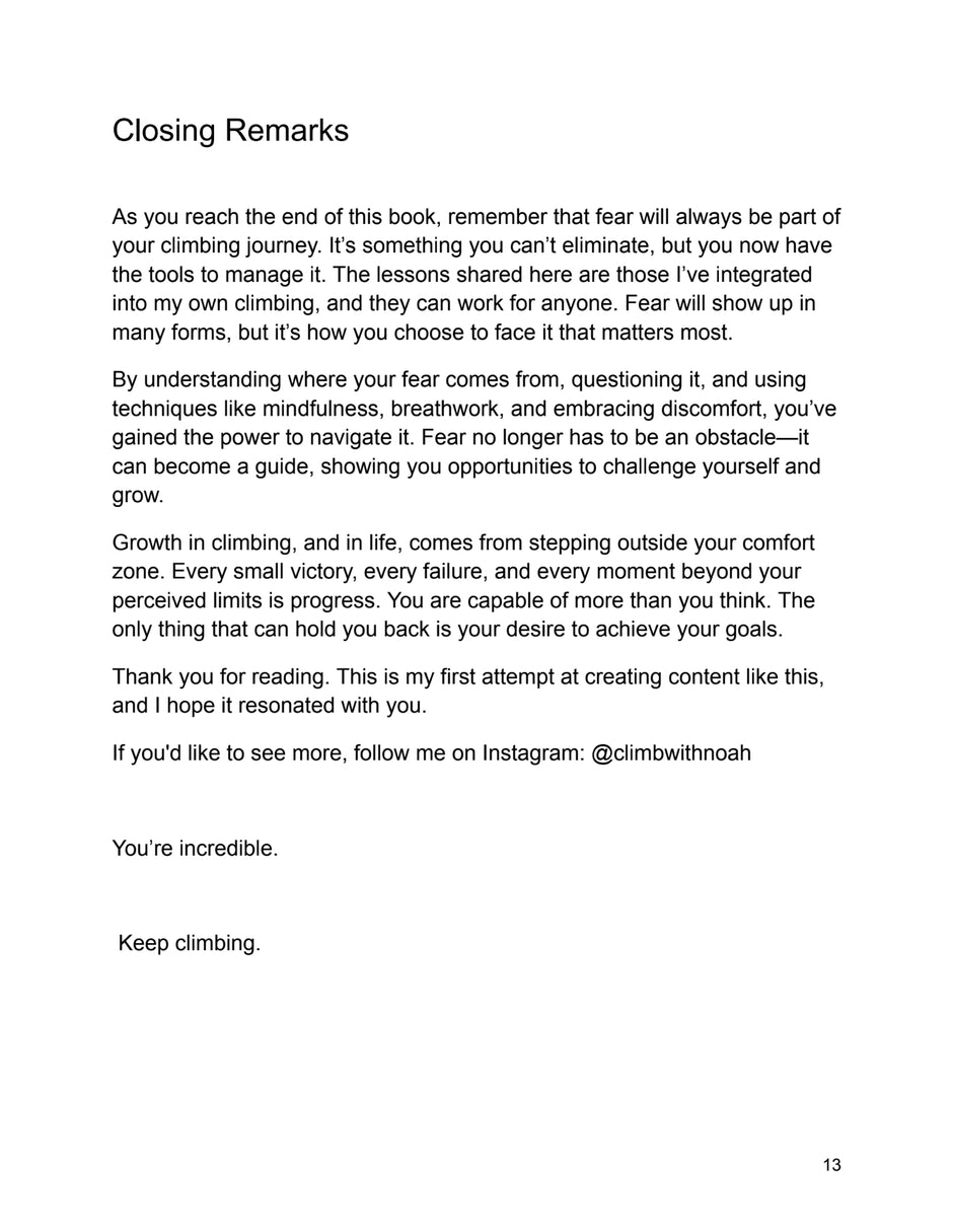 The Unburdened Climber- By Noah Brown